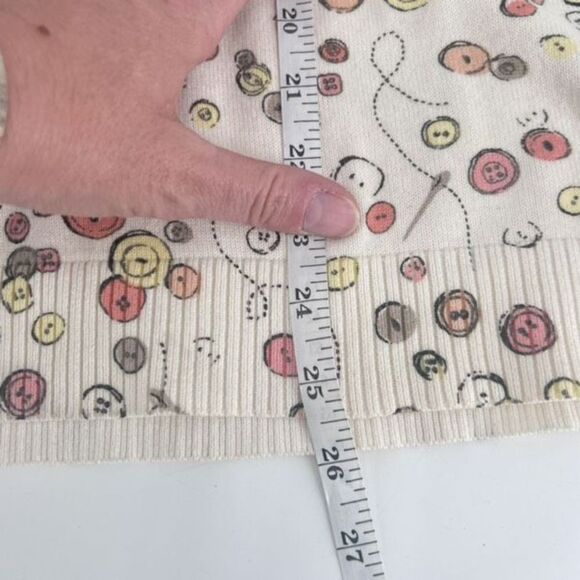 Cj Banks Womens Printed sewing seamstress Button Front Cardigan White Size 1X - Picture 6 of 12